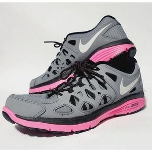 Nike Dual Fusion 599793-002  Size 6Y Pink Gray Youth Sneakers Like New